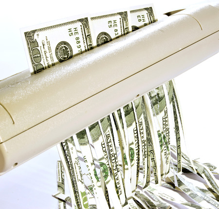 Currency Being Shreddedの写真素材