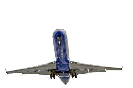 Jet Airliner Descending To Land Isolatedの写真素材