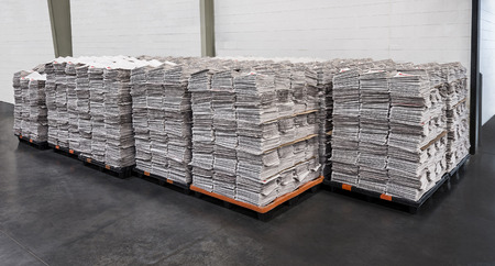 Newspaper Stacks On Palletsの写真素材