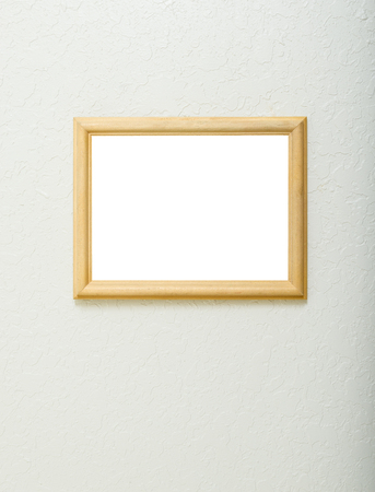 Vertical shot of a Blank Horizontal Picture Frame Background On a Wall With Copy Space.