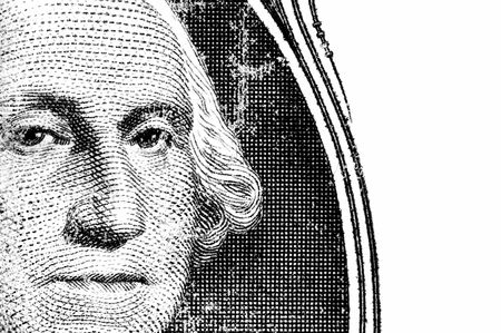 George Washington on dollar bill (with text area)の写真素材
