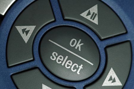 OK/select detail on remote handset.の写真素材