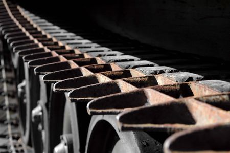 historical WW2 tank tracksの写真素材