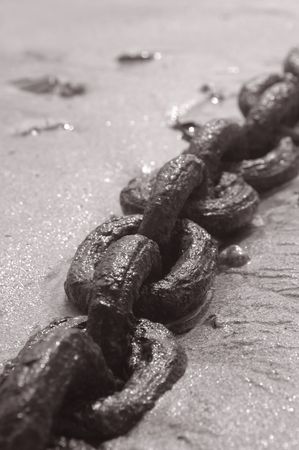 rusting anchor chain abstractの写真素材