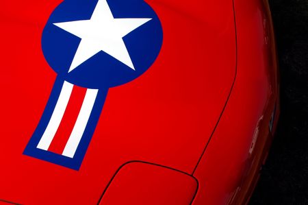 sports car abstract with air-force insigniaの写真素材