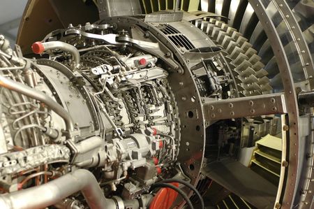 detail of a power comercial jet engine