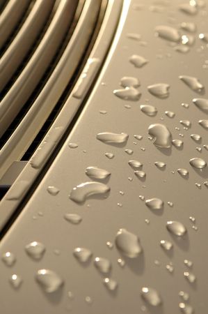 vehicle panel abstract with raindrops on paintworkの写真素材