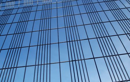 security fencing abstract against blue sky