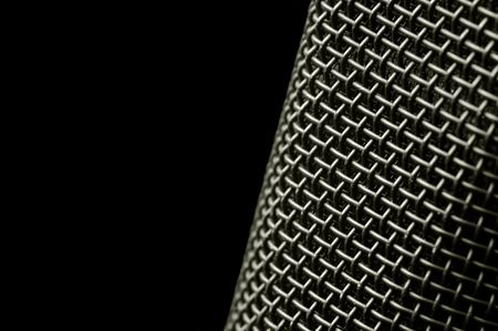 microphone macro abstract on blackの写真素材
