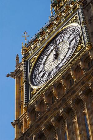 london's big ben clock tower detailの写真素材