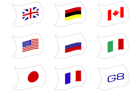 international G8 nations flag illustrationsのイラスト素材