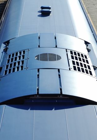 vent outlet on a diesel train power generatorの写真素材