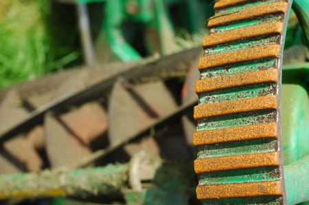 lawn mower machinery blades and rollerの写真素材