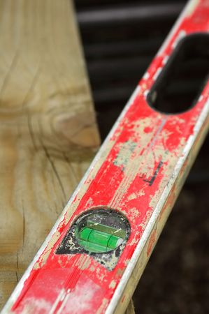 well used construction spirit level tool