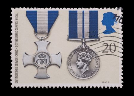 british mail stamp featuring the Distinguished Service gallantry medalsのeditorial素材