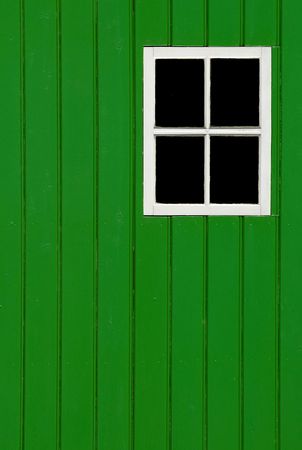 green wood panel background with blank window copy spaceの写真素材