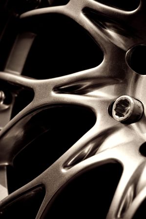 metallic vehicle wheel hub abstractの写真素材