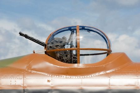 machine gun turret detail on a vintage WW2 bomber aircraftの写真素材