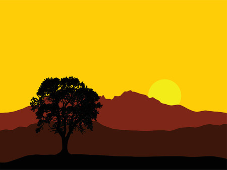 golden sunrise over high mountain peaks のイラスト素材