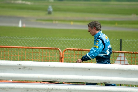 Thruxton, United Kingdom - May 1, 2011: Jason Plato, reigning British Touring Car champion returning...