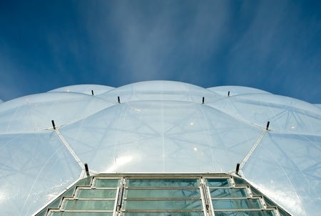 St Austell, United Kingdom - 15 Sept, 2011: Roof detail of the Eden Project bio-dome man made...