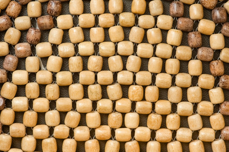 background of wooden beads usually used as a back support on vehicle seats