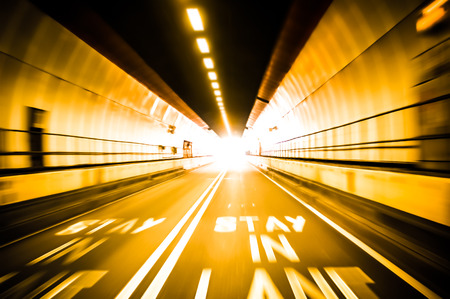 colorful motion blur highway tunnel abstractの写真素材