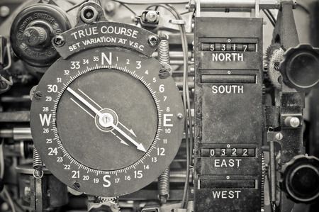 vintage aircraft navigational compass device from the WW2 eraのeditorial素材