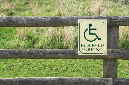 reserved parking space sign for disabled driversの写真素材