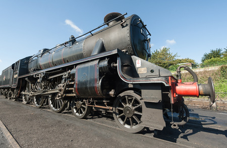 Ropley, UK - 19 September, 2015: Vintage steam locomotive LMS Black 5 - 45379 at the Mid-Hants Watercress railway station of Ropley, UKのeditorial素材