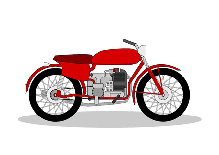 vintage motorbike illustration on whiteのイラスト素材