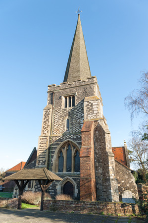 St Mary The Virgin Parish church in Stanwell, UK dating back to the 12th centuryの写真素材