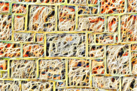 fractal abstract of a rough textured stone wallの写真素材