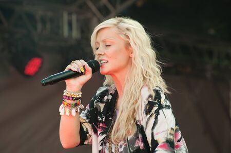 British pop star Alexa Goddard performing at the GOTG Festival in her home town of Yateley, UK -...