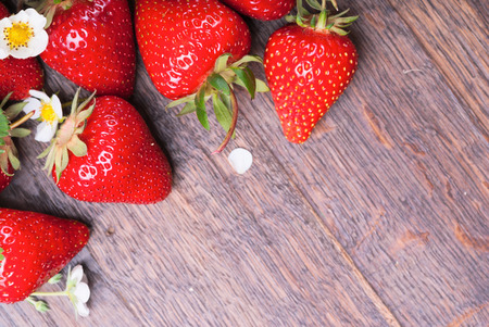 many red ripe strawberries.の写真素材