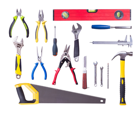Many Tools isolated on white background .