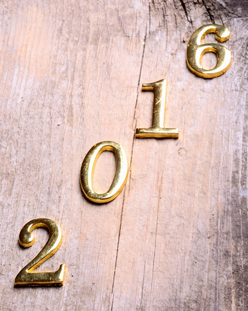 Retro vintage style wooden texture background Empty copy space for inscription Idea of merry new year 2016 holiday & christmas treeの写真素材