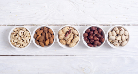 Mix of nuts : Pistachios, almonds, walnuts, peanuts, hazelnuts , cashewの写真素材