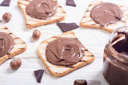 Nut nougat cream sandwich with chocolate