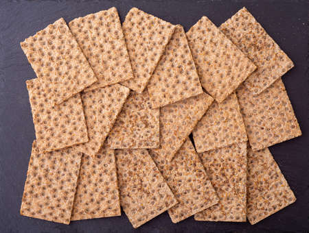 Healthy food background. Crispbread - diet snack.の写真素材