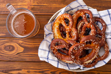 Bretzel - tradition Bavarian snack, to beer festival - oktoberfestの写真素材