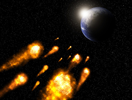 asteriod collide to the earth の写真素材