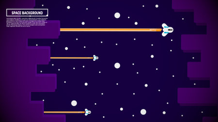 Space background with stars and space shuttle. Vector illustration. Eps 10のイラスト素材