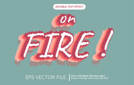 Editable Text Effect - Fire. Vector Illustration. EPS10のイラスト素材