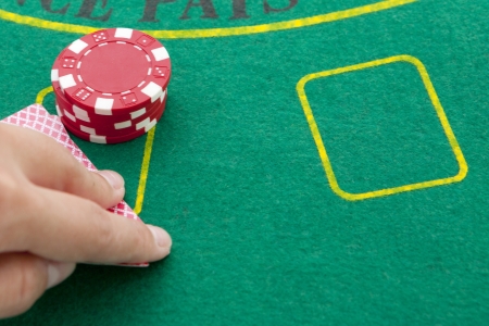 black jack tableの写真素材