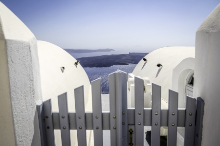 Panoramic doors, Santorini Islandの写真素材