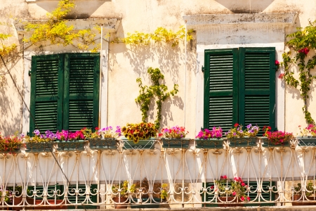 Specific old Corfu Town facades, Greeceの写真素材