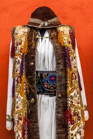 Romanian traditional costumes from Transylvania area. Sighisoaraの写真素材