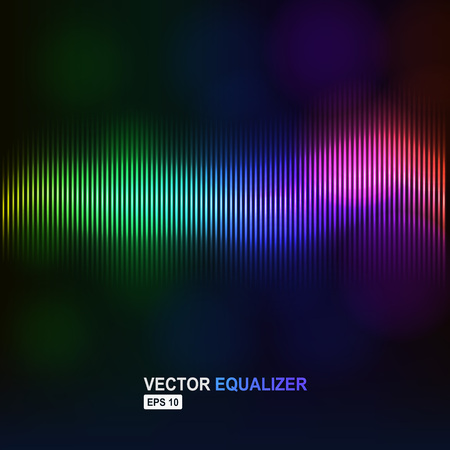 Vector modern digital wave as a rainbow. Abstract illustration of an equalizer with light effectsのイラスト素材