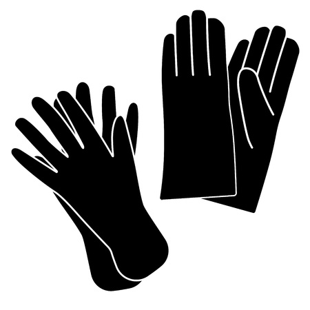Icon of protective rubber gloves. Vector illustrationのイラスト素材